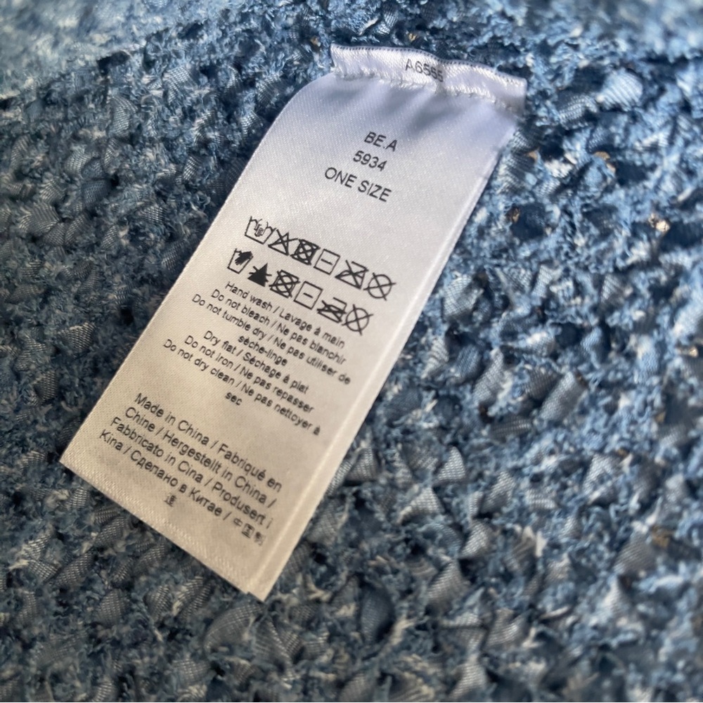 GANNI Cotton Denim Crochet Bucket Hat - Picture 9 of 11